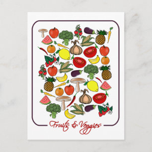 Fruits & Veggies postcard, customise Postcard