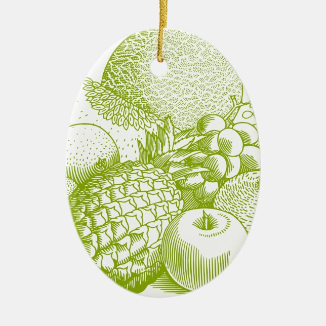 Fruits vintage food healthy retro ceramic ornament (Front)