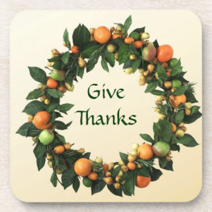 Fruits wreath Thanksgiving Cork Coaster