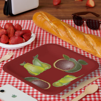 Fruity Apples and Pears Paper Plate