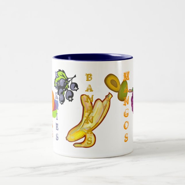 Fruity Bananas Two-Tone Coffee Mug (Center)