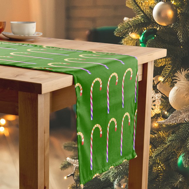Fruity Candy Cane Holidays Pattern Table Runner (Fruity Candy Cane Holidays Pattern Table Runner)