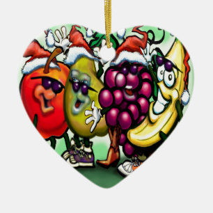 Fruity Christmas Ceramic Ornament
