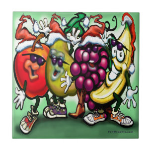 Fruity Christmas Ceramic Tile