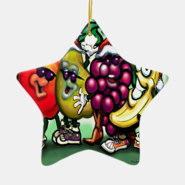 Fruity Christmas Ceramic Tree Decoration (Front)
