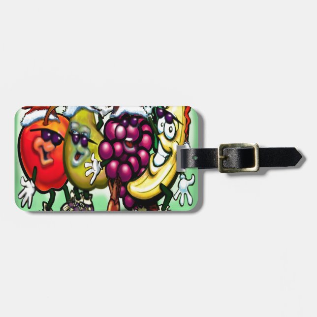 Fruity Christmas Luggage Tag (Front Horizontal)