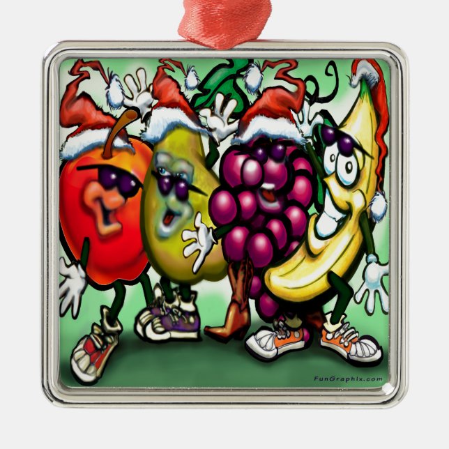 Fruity Christmas Metal Tree Decoration (Front)