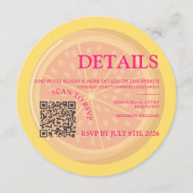 Fruity, colourful citrus wedding detail insert car