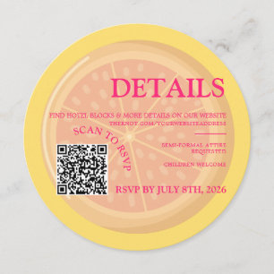 Fruity, colourful citrus wedding detail insert car holiday card