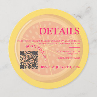 Fruity, colourful citrus wedding detail insert car holiday card