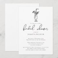 Fruity Drink Black White Calligraphy Bridal Shower