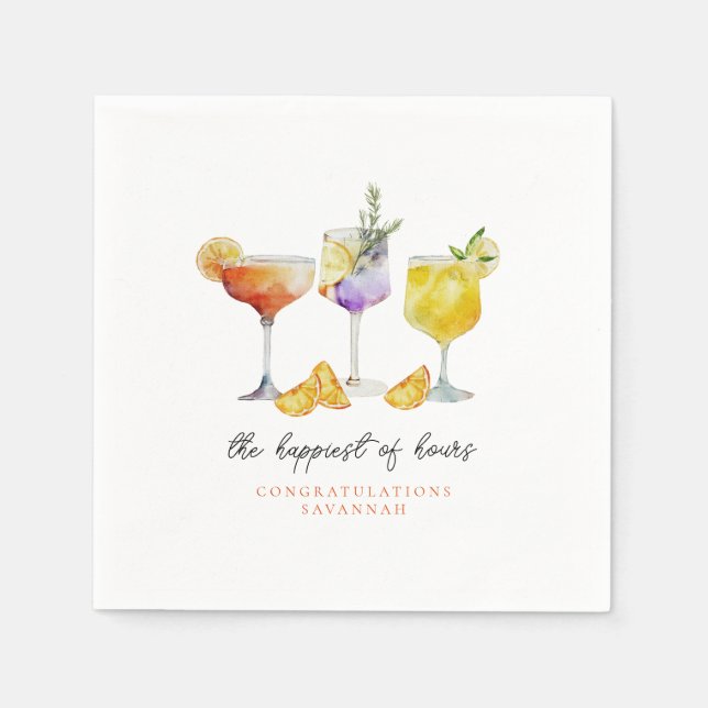 Fruity Drinks Bridal Shower Napkin (Front)