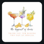 Fruity Drinks Bridal Shower Thank You Square Sticker<br><div class="desc">Fruity Drinks Bridal Shower Thank You Sticker</div>