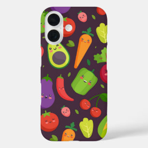 Fruity Friends Fiesta – Cute Kawaii Fruit iPhone 16 Case