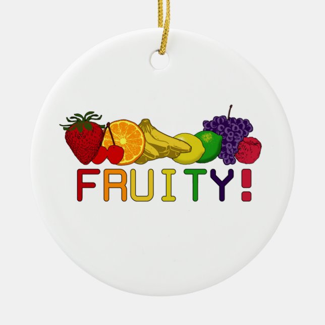 Fruity Fruit! Ceramic Tree Decoration (Front)