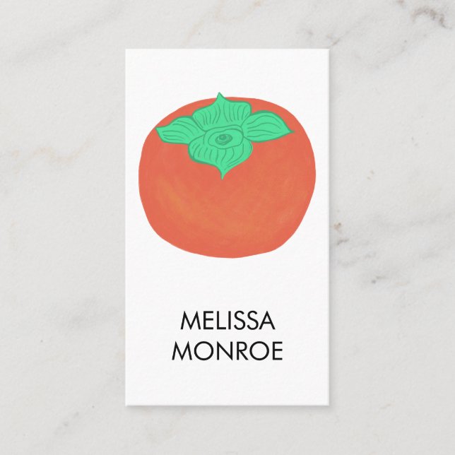 FRUITY FUN: persimmons illustrated Business Card (Front)