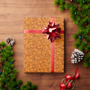 Fruity Fun Tangerine Print Pattern Wrapping Paper