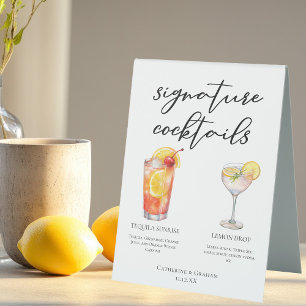 Fruity Garden Wedding Signature Cocktails Menu