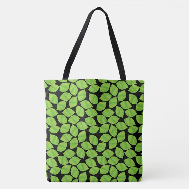 Fruity Green Limes, Black Background to Customise Tote Bag (Front)