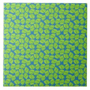 Fruity Green Limes on Blue Background to Customise Ceramic Tile