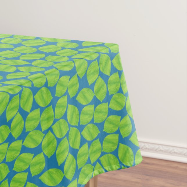 Fruity Green Limes on Blue Background to Customise Tablecloth (In Situ)