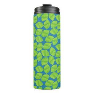Fruity Green Limes on Blue Background to Customise Thermal Tumbler