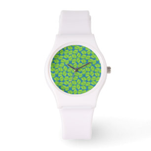 Fruity Green Limes on Blue Background to Customize Watch