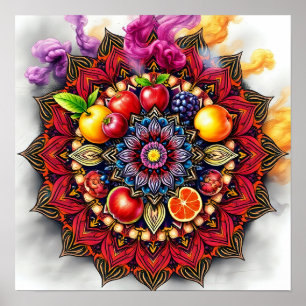 Fruity mandala poster