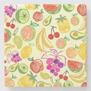 Fruity Pattern Stone Coaster