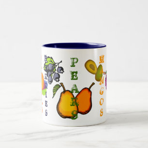 Fruity Pears with Multiple Fruit Two-Tone Coffee Mug