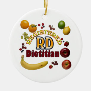 FRUITY RD REGISTERED DIETITIAN CERAMIC ORNAMENT