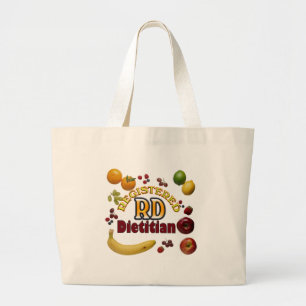 FRUITY RD - REGISTERED DIETITIAN LARGE TOTE BAG