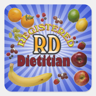 FRUITY RD REGISTERED DIETITIAN SQUARE STICKER