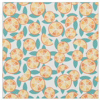 Fruity Retro Orange Slices Pattern Fabric