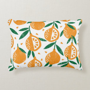 Fruity Stamps: Seamless Vintage Textured Pattern Decorative Cushion