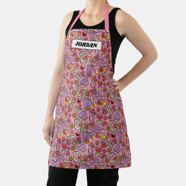 Fruity Sticker Elmo & Abby Cadabby Pattern Apron (Insitu)
