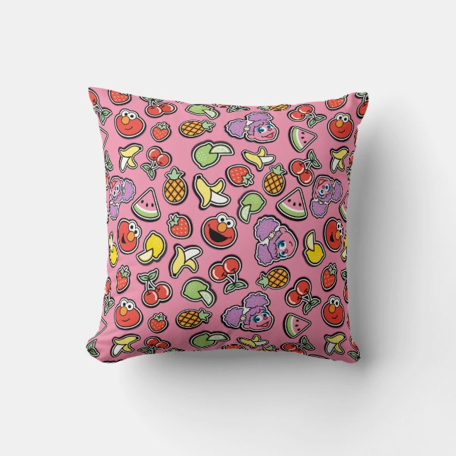 Fruity Sticker Elmo & Abby Cadabby Pattern Cushion (Front)