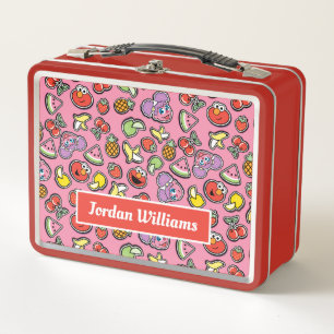 Fruity Sticker Elmo & Abby Cadabby Pattern Metal Lunch Box