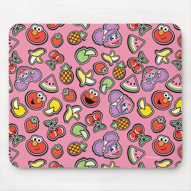 Fruity Sticker Elmo & Abby Cadabby Pattern Mouse Pad (Front)