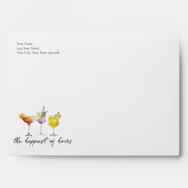Fruity Summer Drinks Return Address Envelope (Front)