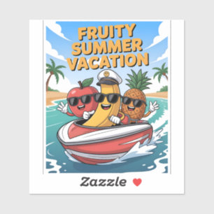 Fruity Summer Vacation Custom-Cut Vinyl Sticker