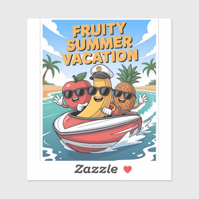 Fruity Summer Vacation Custom-Cut Vinyl Sticker (Sheet)