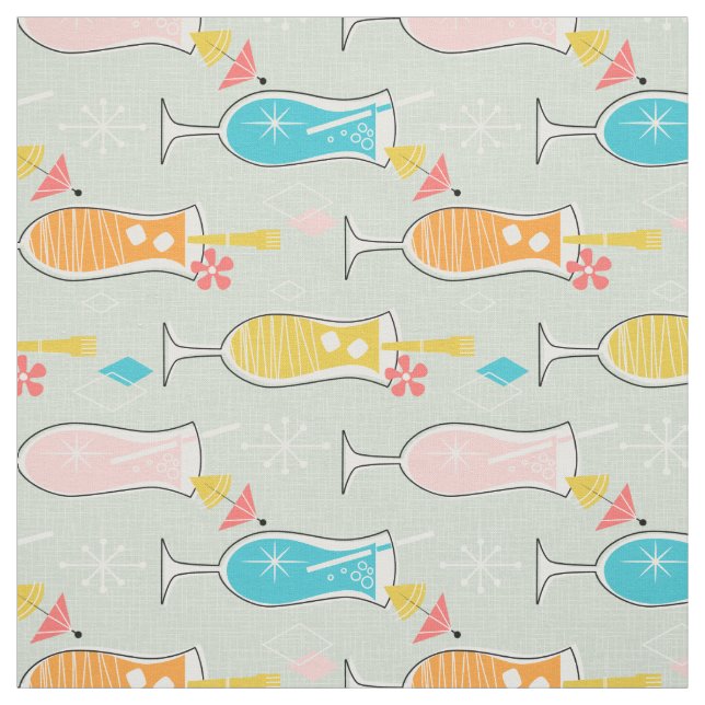 Fruity Tiki Beverages Fabric (Swatch)