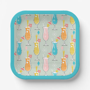 Fruity Tiki Beverages Paper Plate
