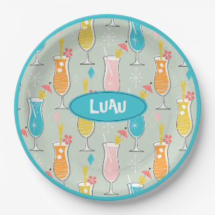 Fruity Tiki Beverages Paper Plate