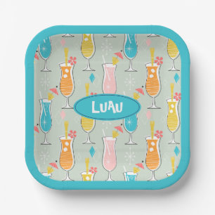 Fruity Tiki Beverages Paper Plate