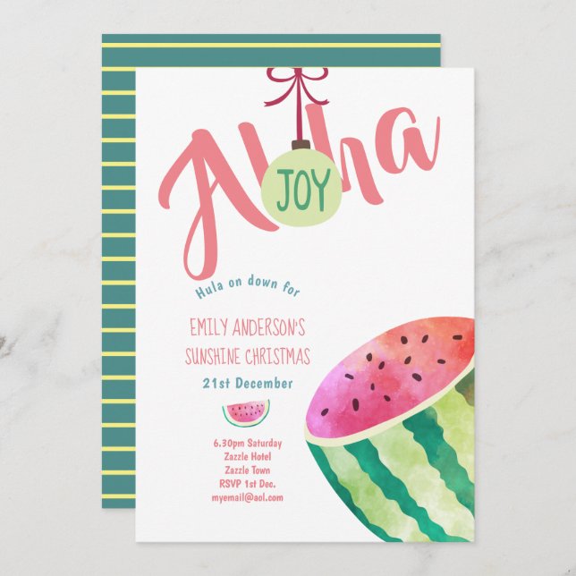 Fruity Tropical Christmas In Sun Invitations (Front/Back)