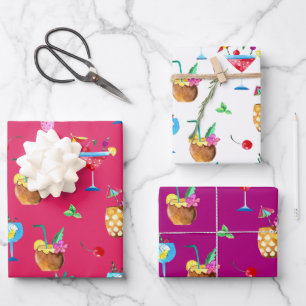 Fruity Tropical Drinks Wrapping Paper Set