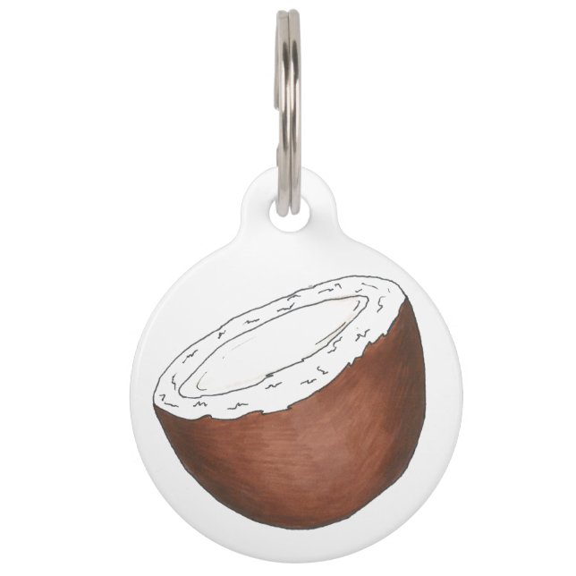 Fruity Tropical Island Beach Coconut Foodie Pet Tag (Front)