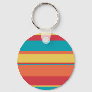 Fruity Tropical Tonal Stripes Key Ring